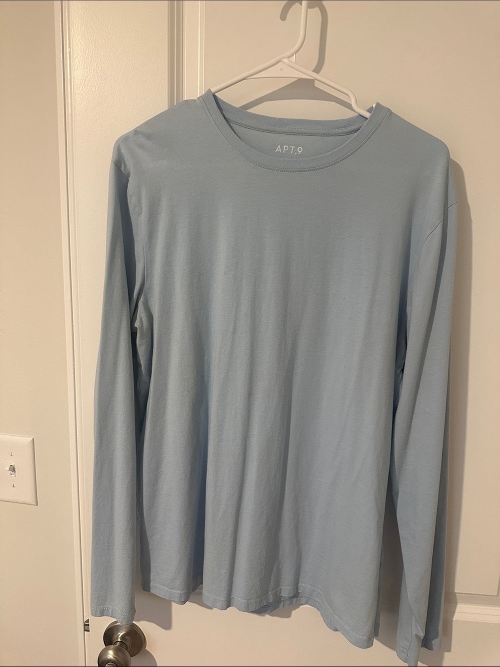 Apt. 9 Men's Long-Sleeve Crewneck Shirt - Pale Blue